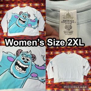 Disney Parks Monsters Inc Blue Crewneck Sweatshirt Womens 2XL Artist Sketch